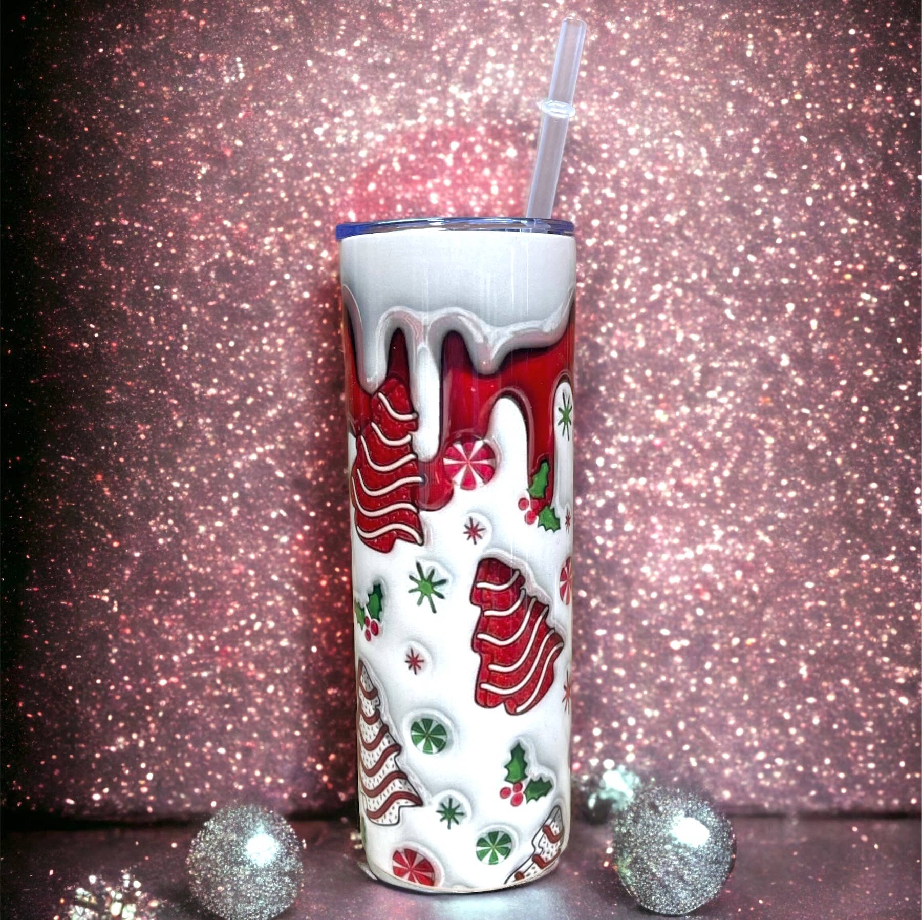 Christmas Cake Drip Tumblers