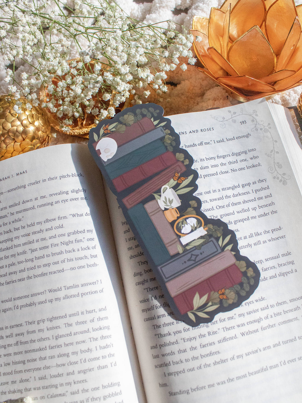 Dark Academia Bookshelf Bookmark  | Soft Touch