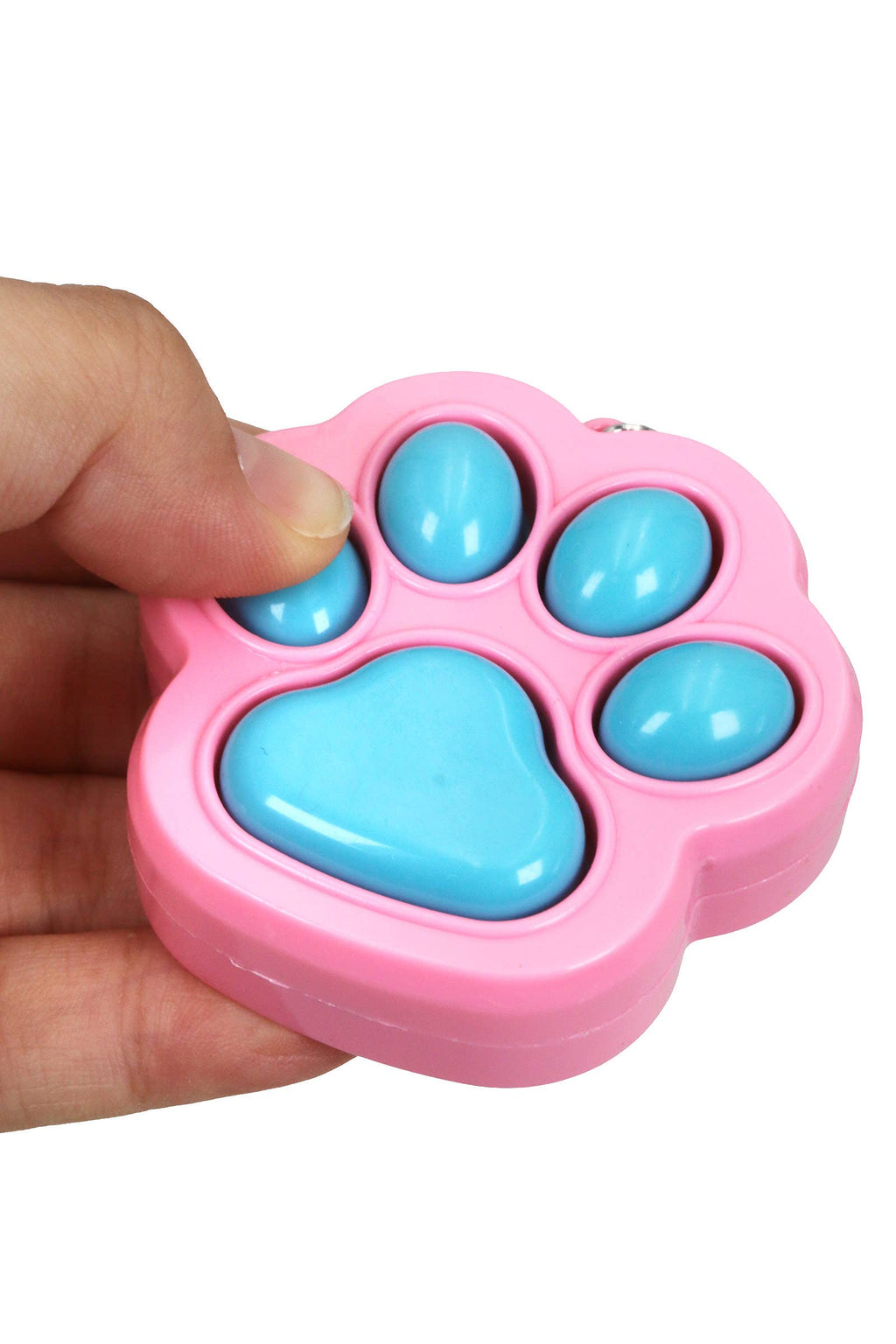 Pastel Animal Paw Clicky Fidget Toy Keychain