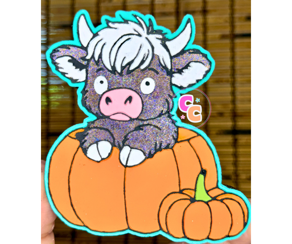 Highland Cow In Pumpkin Freshie | Car Air Freshener | Fall