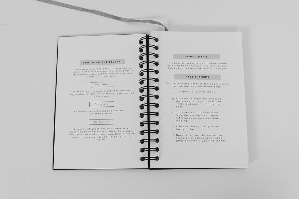 Church Notes Journal - Spiral Charcoal
