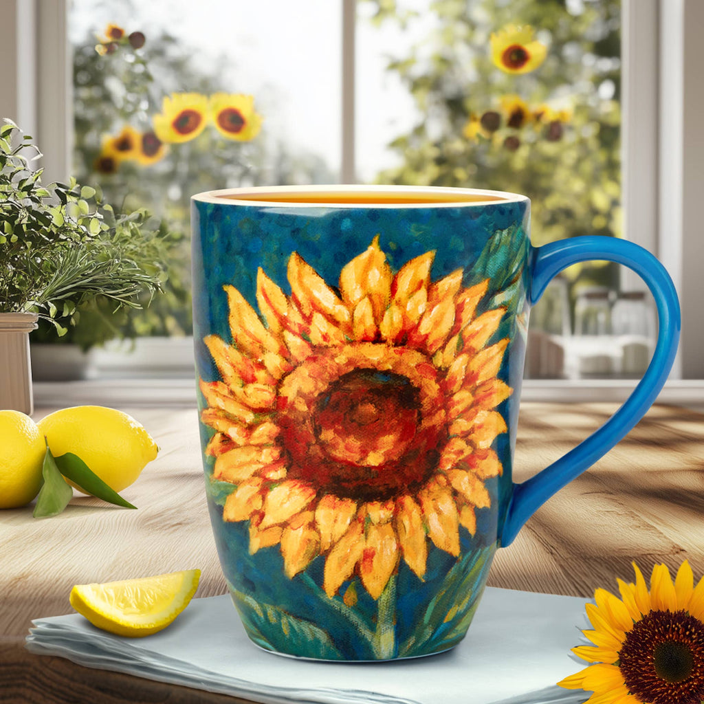 Golden Sunflowers Mug 14 oz. 4 asst.