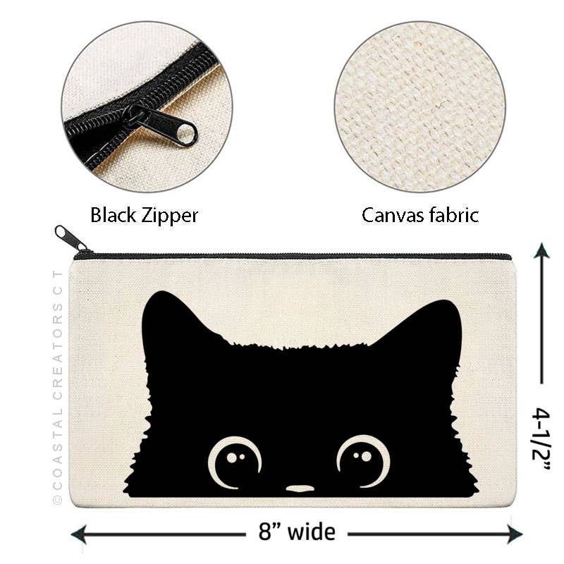Peeking Cat Multi-Use Canvas Storage Bag