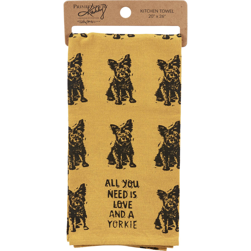 Love And A Yorkie Kitchen Towel