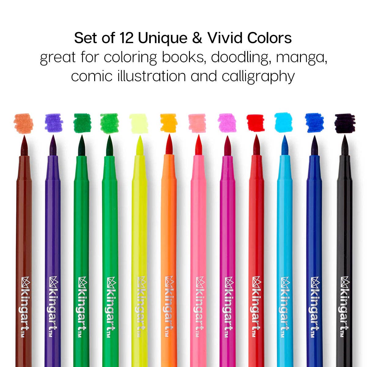Coloring Brush Markers 12 Colors