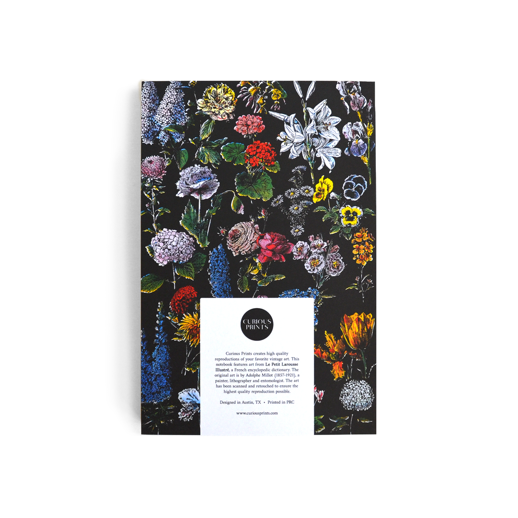 Vintage Botanical Flower Garden Exposed Binding Notebook