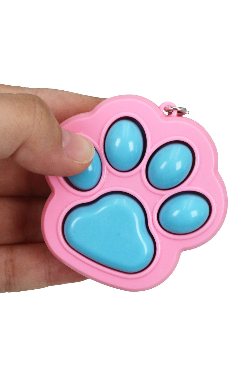 Pastel Animal Paw Clicky Fidget Toy Keychain