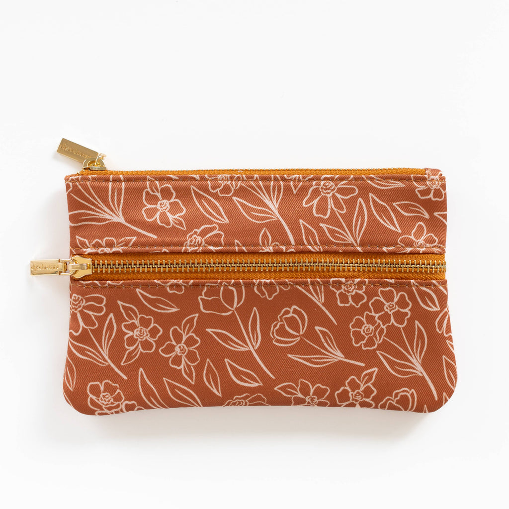 Terracotta Floral Pencil Pouch | Fall & Halloween