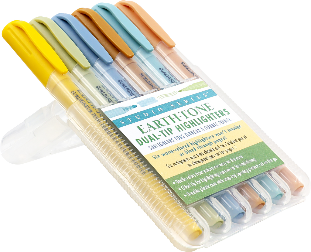 Earth Tone Dual-Tip Highlighters (set of 6)