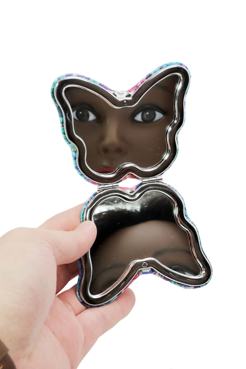 Butterfly Floral Cosmetic Compact Mirror