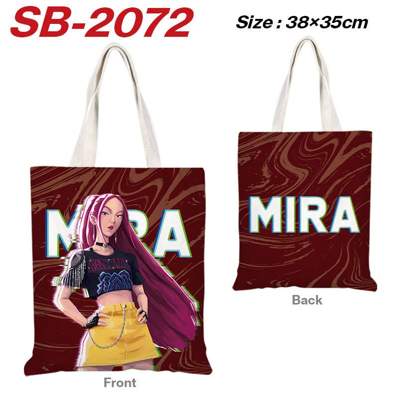 Kpop Demon Hunters full printing canvas shoulder tote bag