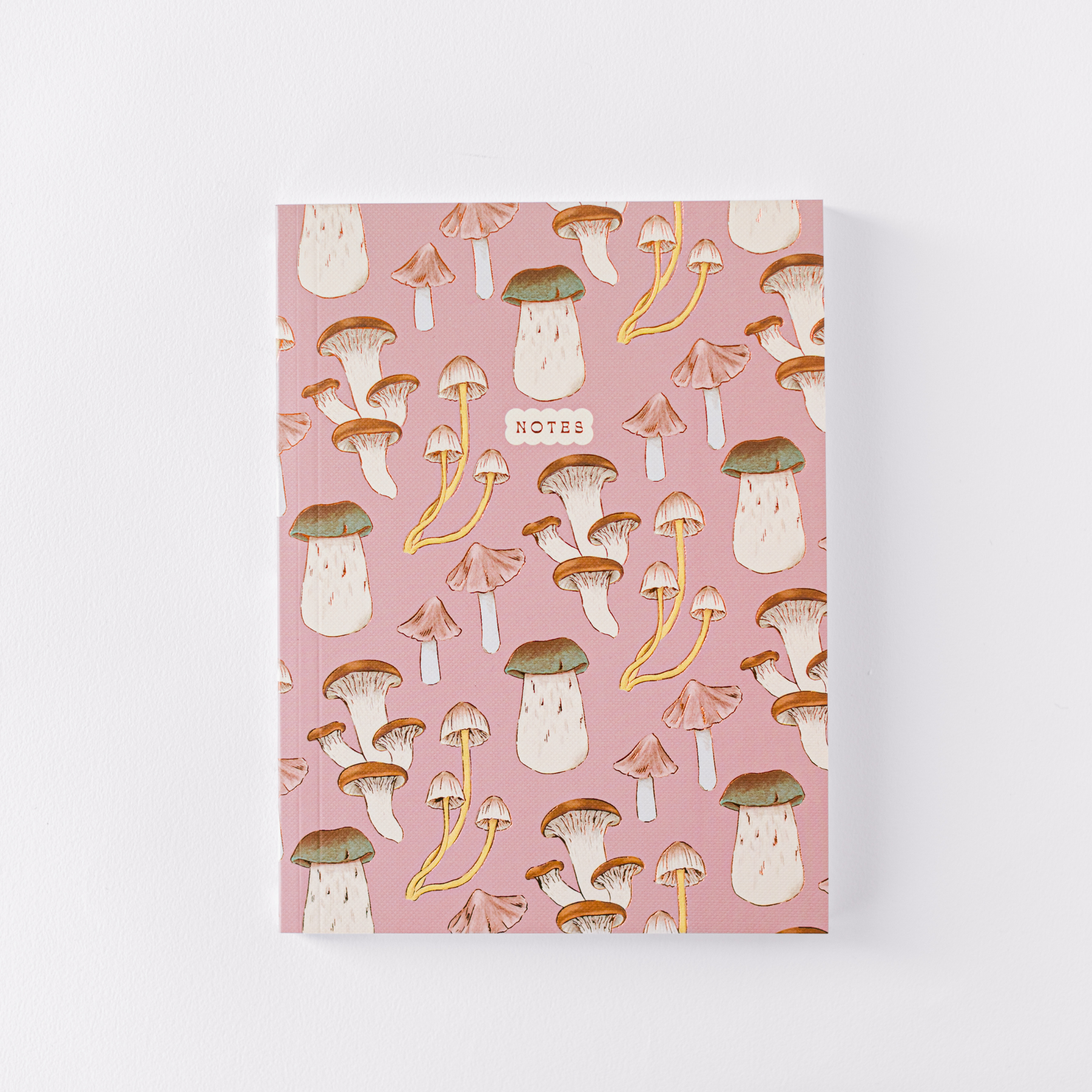 Pink Mushroom Pattern Softcover Notebook