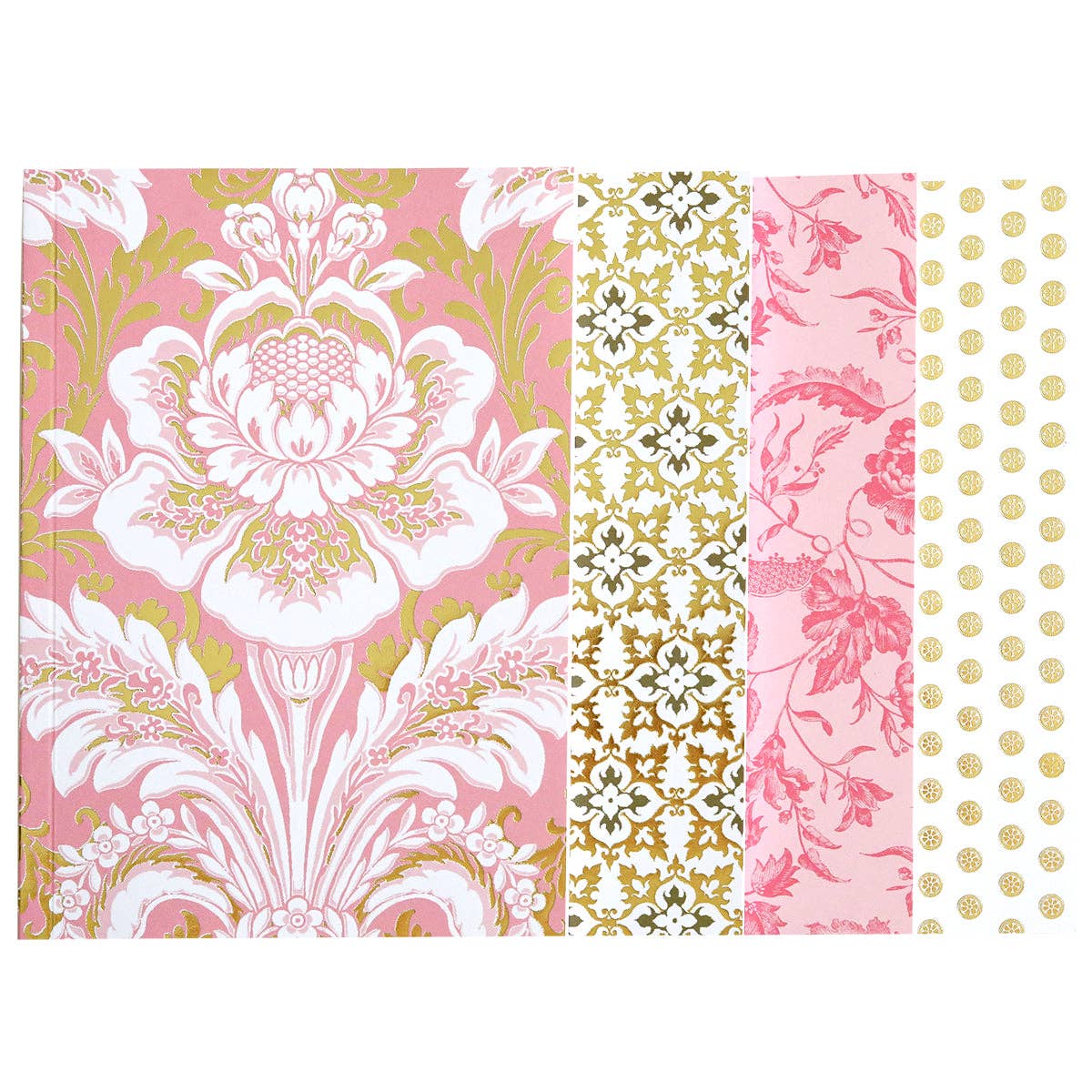 Pink Damask Notebook Set