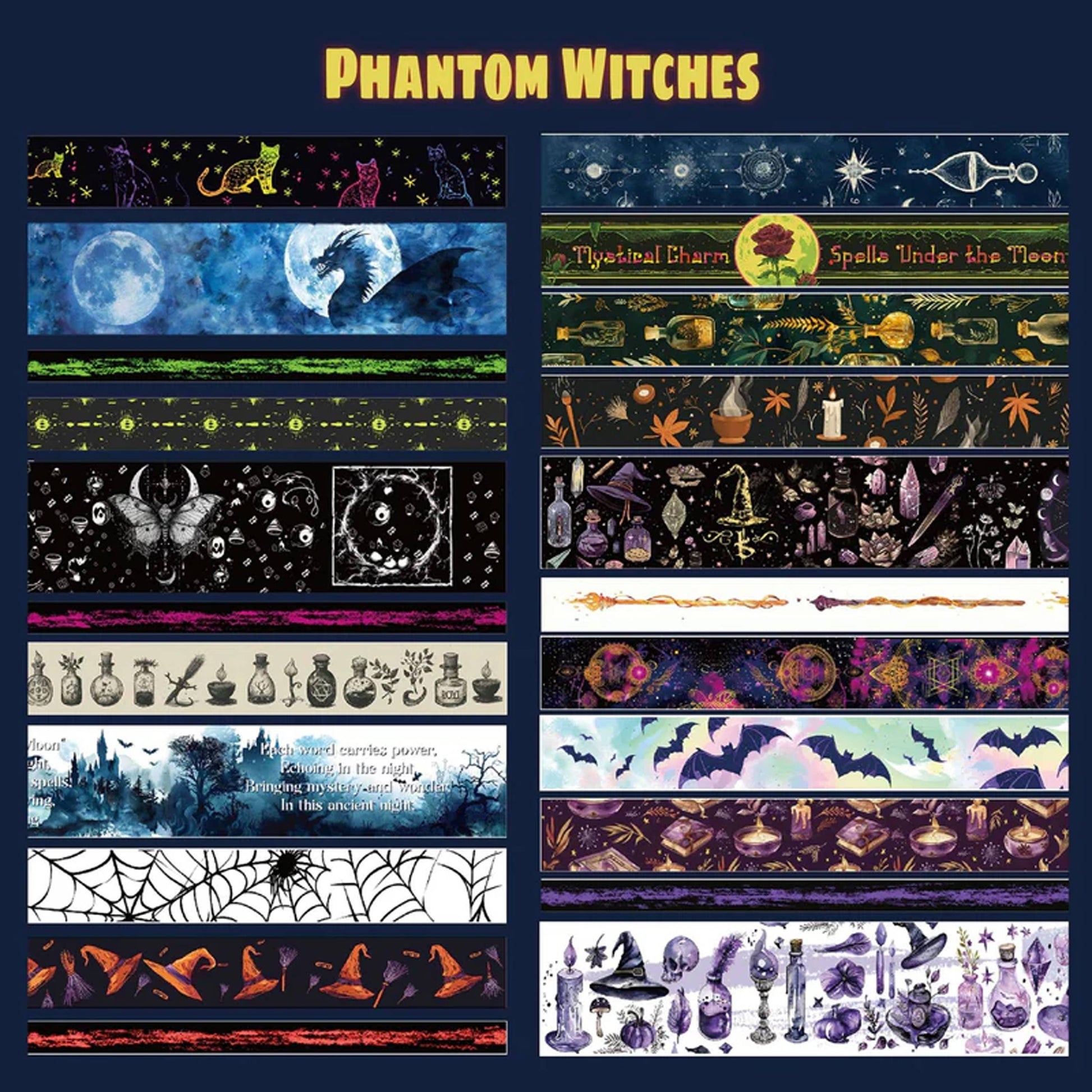 Phantom Witches Washi Tape Set - 37 Rolls