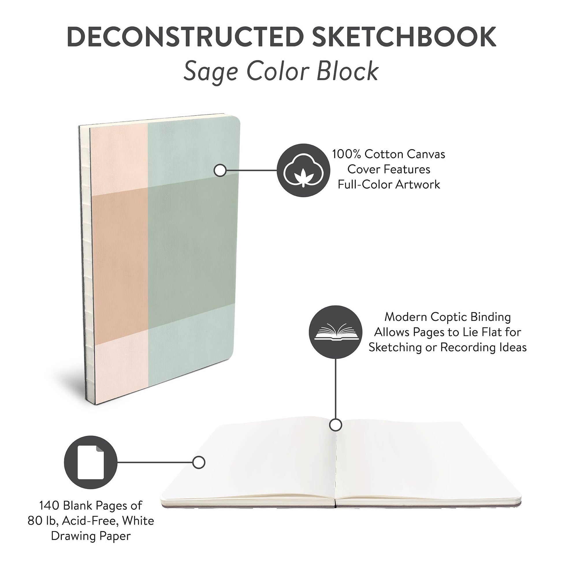 Sage Color Block Deconstructed Sketchbook