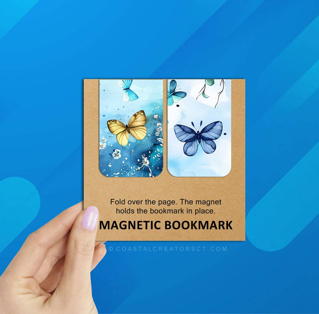 2-Pack Colorful Butterflies Magnetic Bookmarks (Packaged)