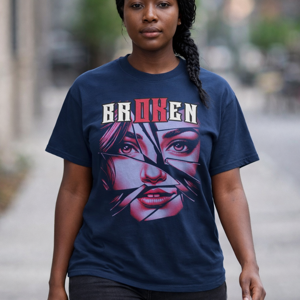 Broken V1 - Red & Wht - Unisex T-shirt - Cliff's Pick Of The Month