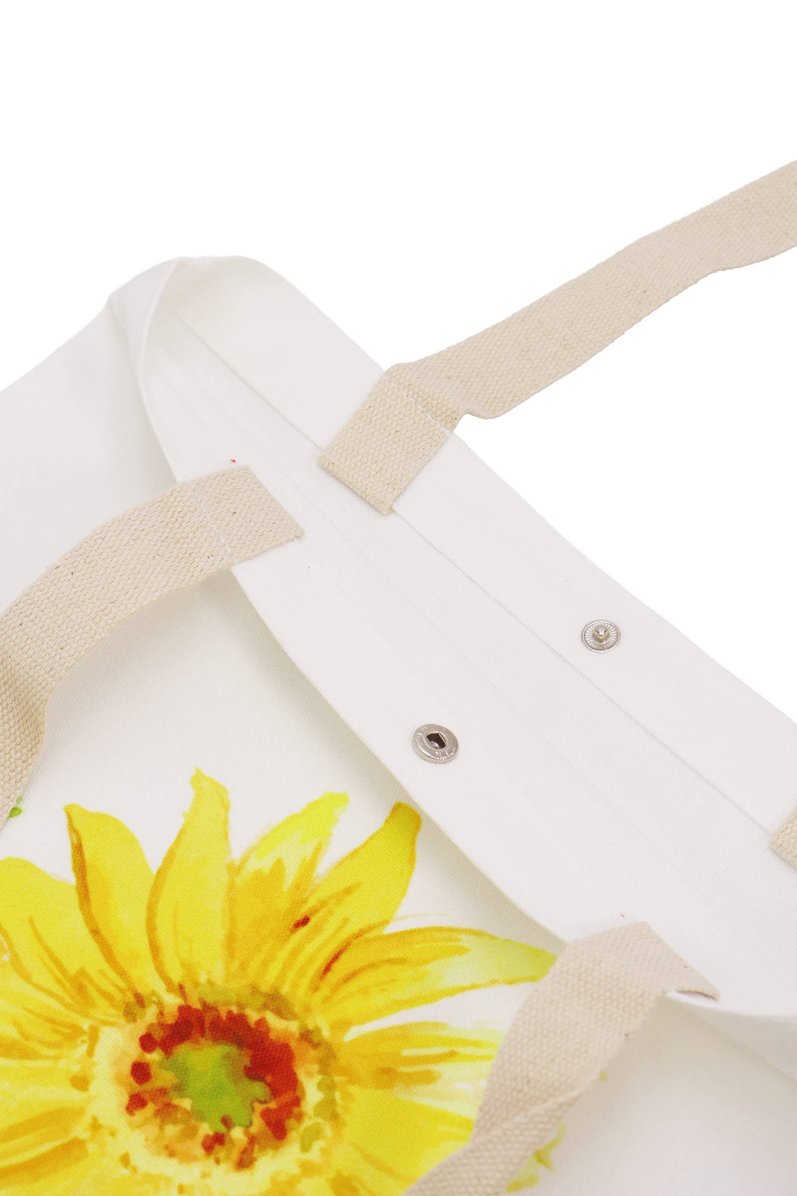 Sunflower Print Canvas Tote Bag