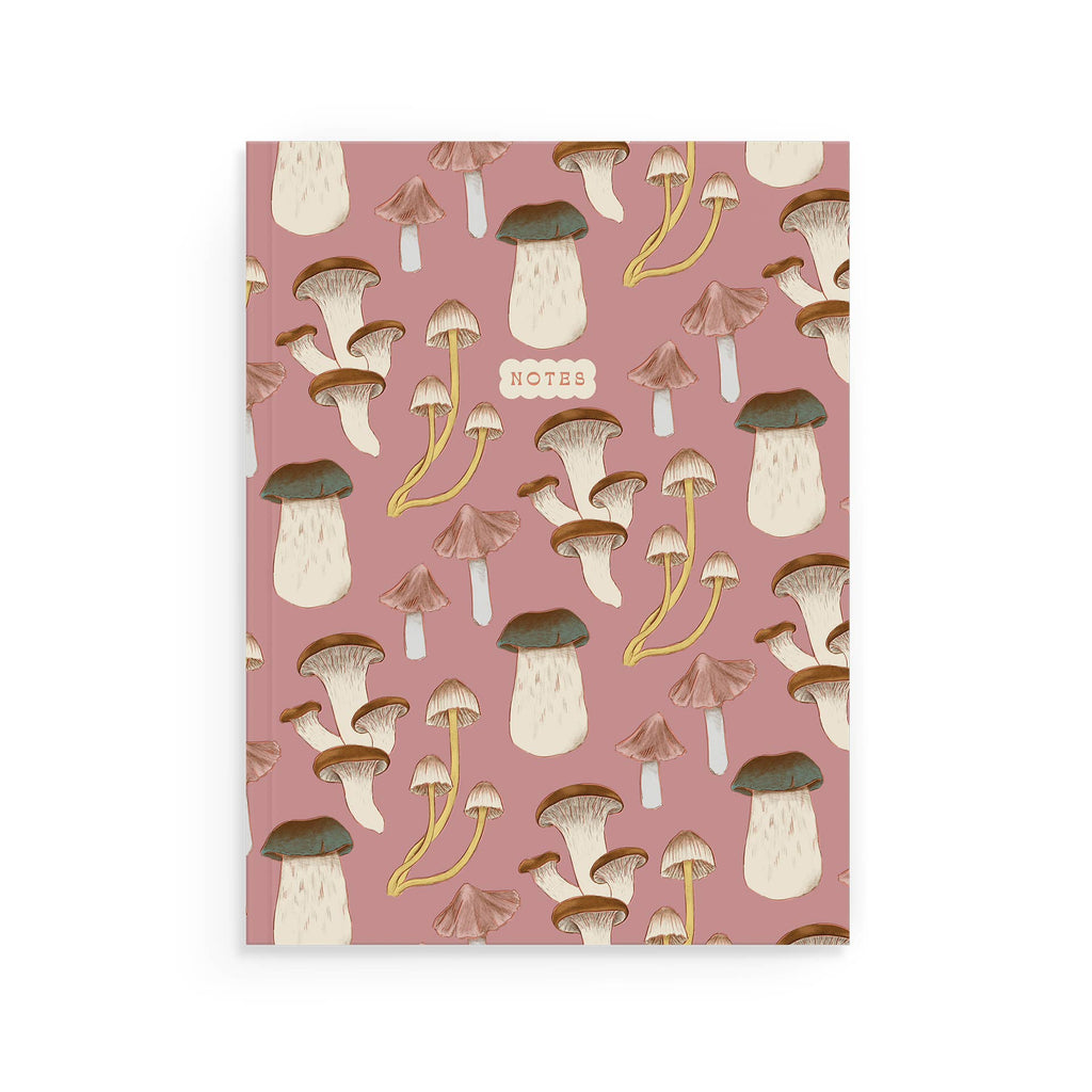 Pink Mushroom Pattern Softcover Notebook
