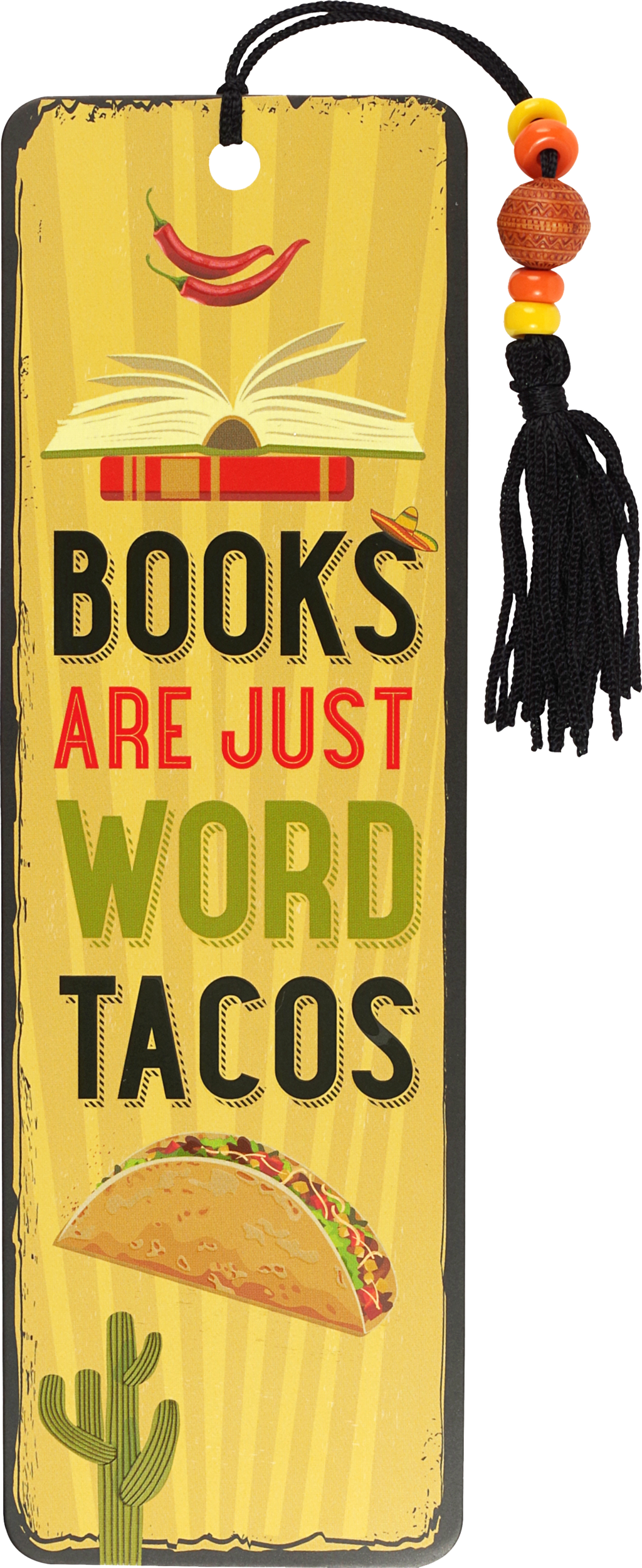 Books Are Just Word Tacos Beaded Bookmark