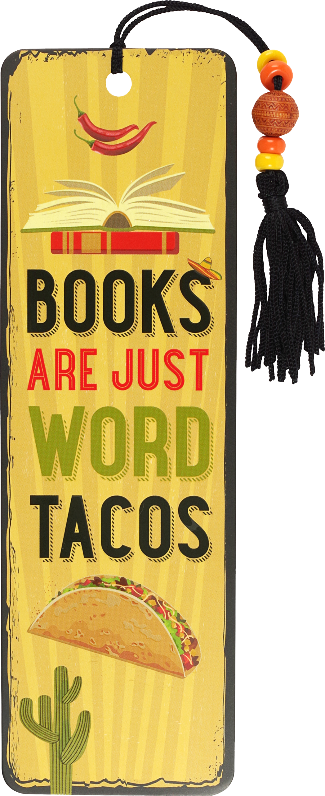Books Are Just Word Tacos Beaded Bookmark