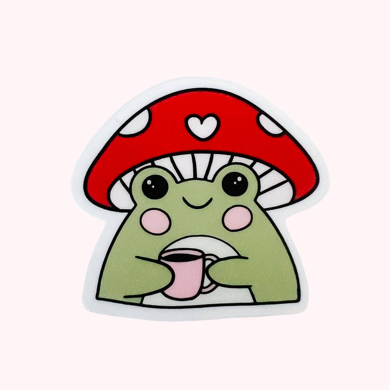 Frog Holding Cup Sticker