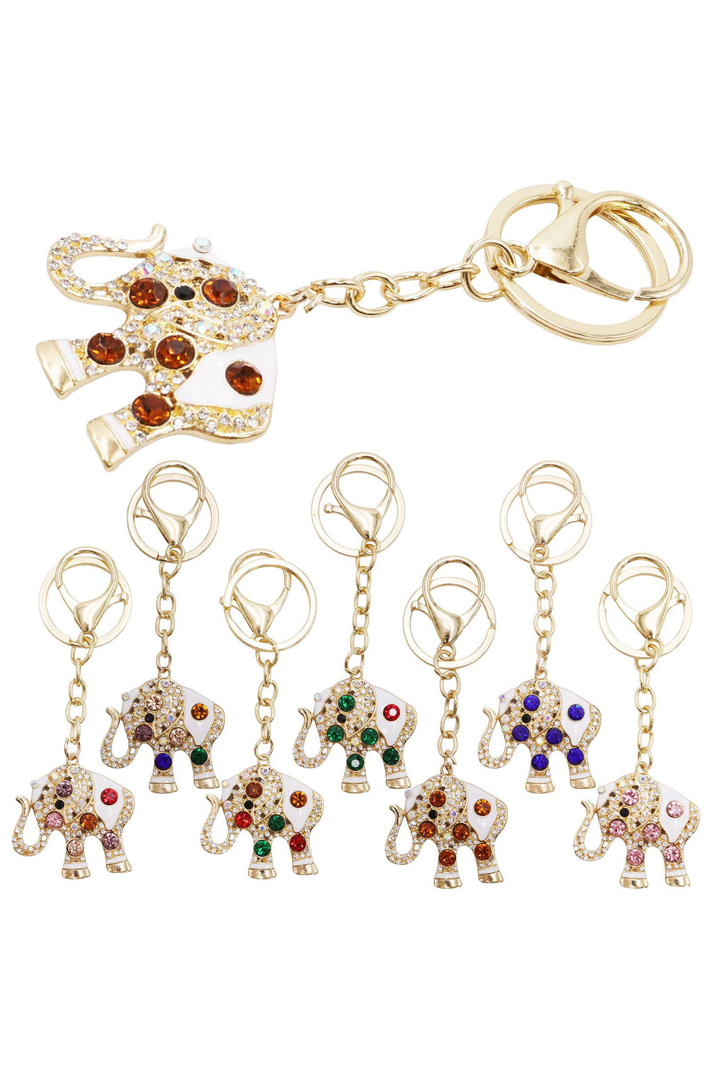 Lucky Ethnic Elephant Rhinestone Key Chain