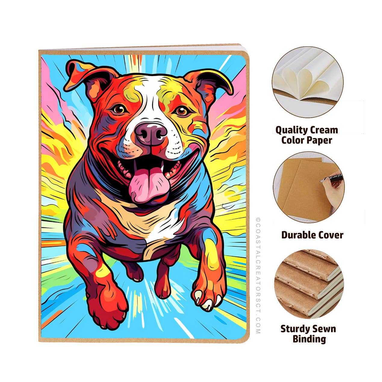 Pitbull Journal w/ Pawsed Magnetic Bookmark Set (Packaged)