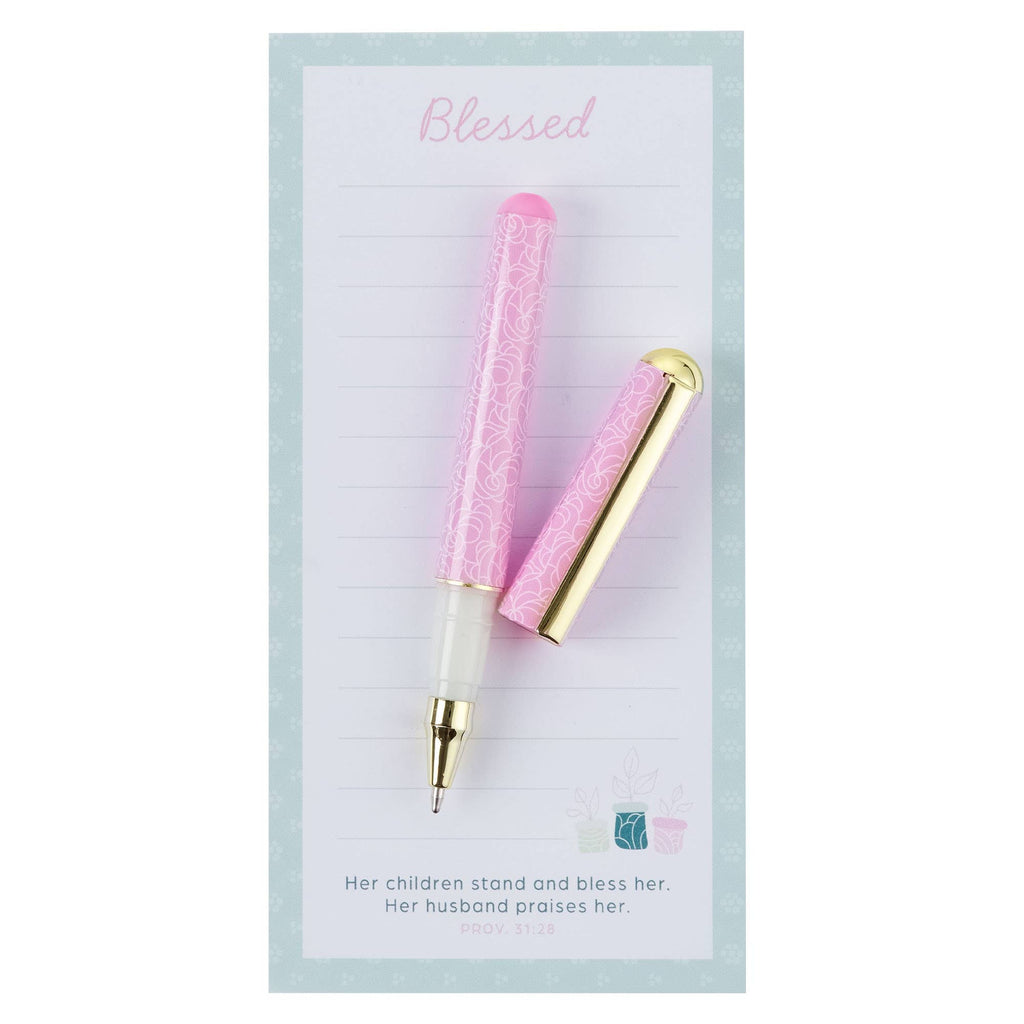 Magnetic Notepad w/pen Blessed Prov. 31:28