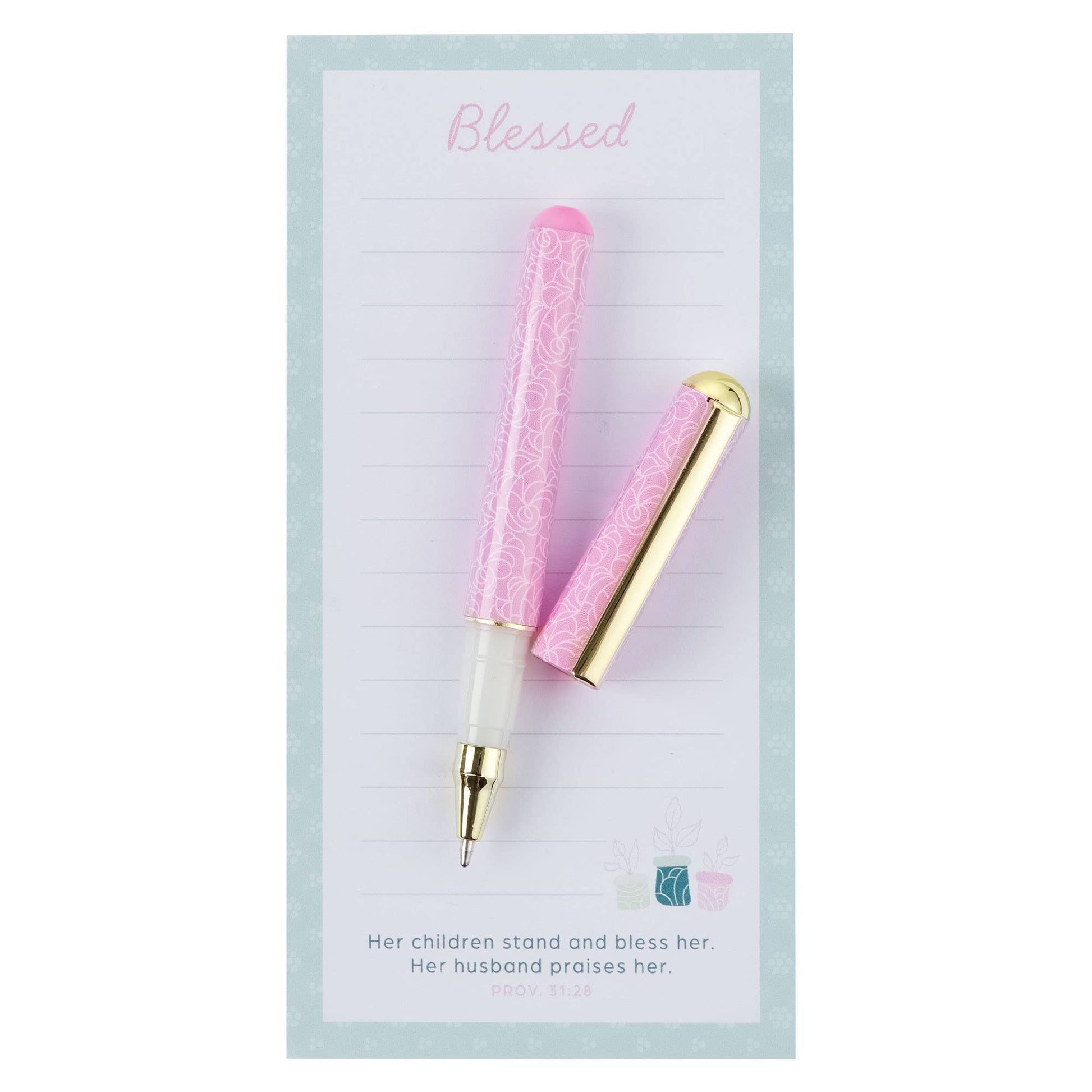 Magnetic Notepad w/pen Blessed Prov. 31:28