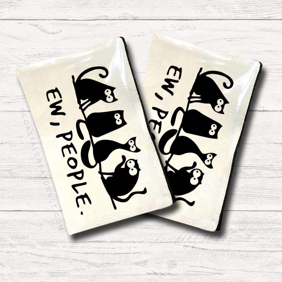 Cat Ew People Multi-Purpose Canvas Zipper Pouch