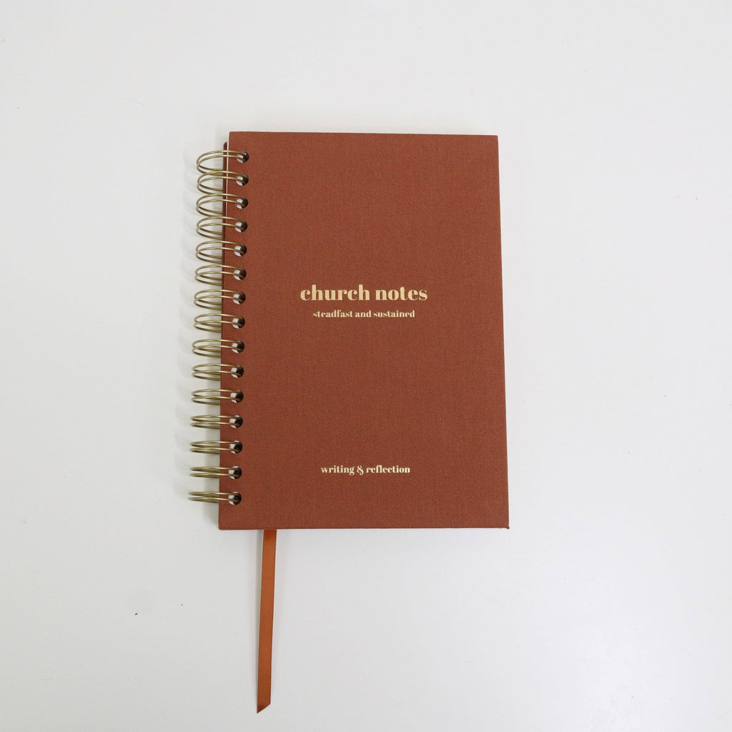 Church Notes Journal - Spiral Linen Brown