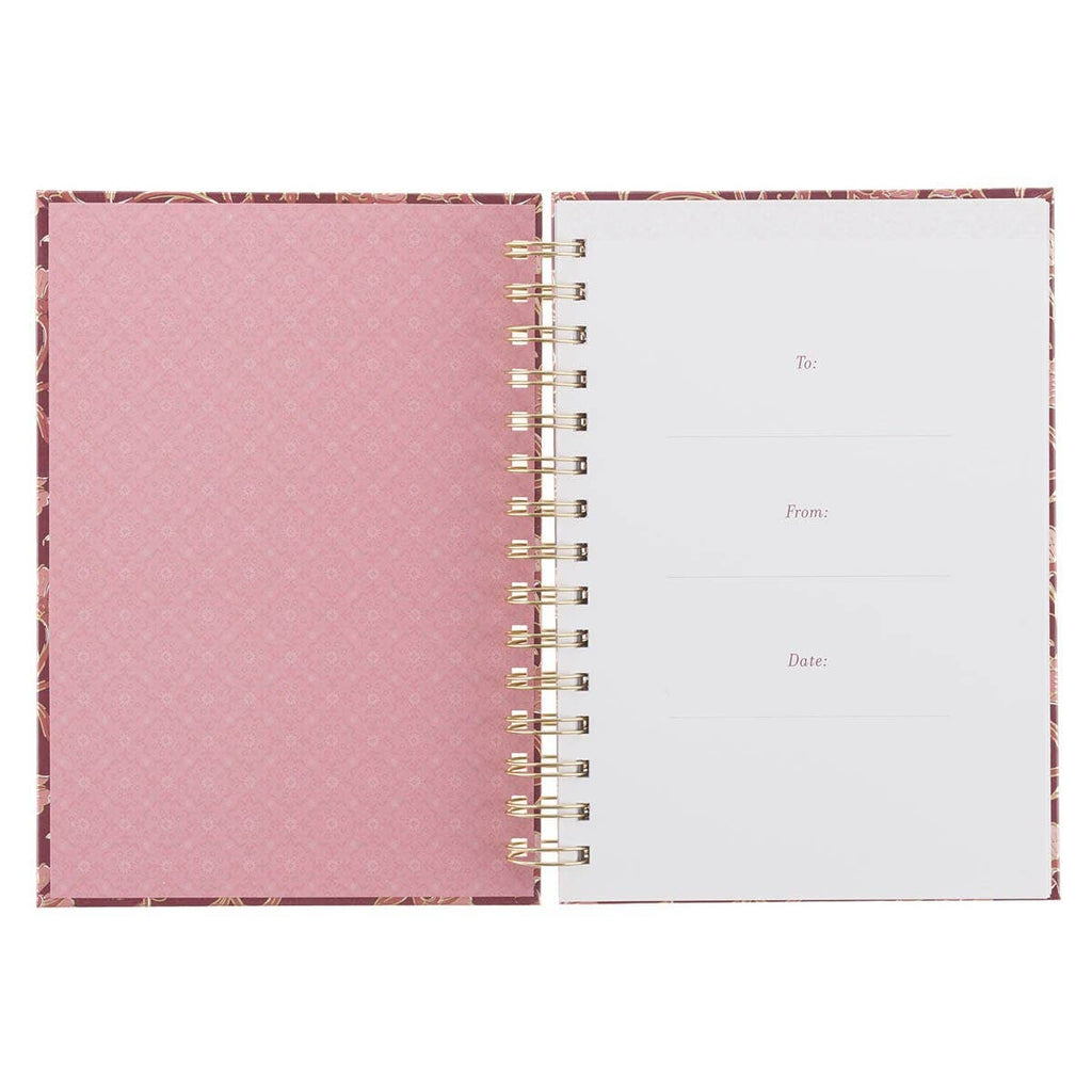 Journal Spiral-bound Pink Floral With God Matt. 19:26