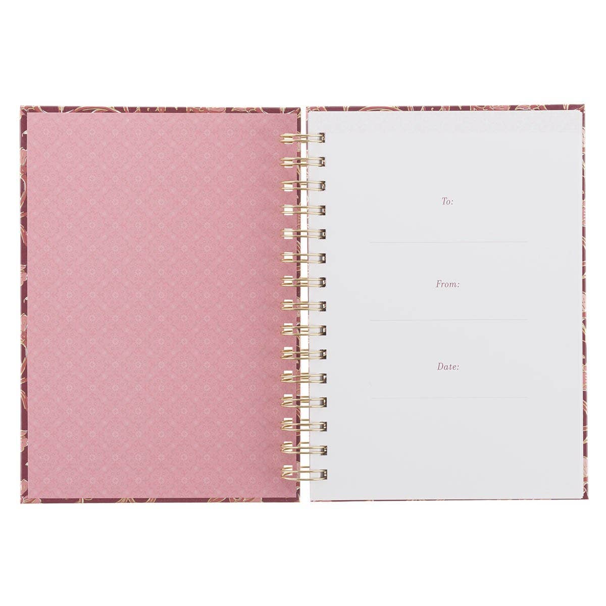 Journal Spiral-bound Pink Floral With God Matt. 19:26