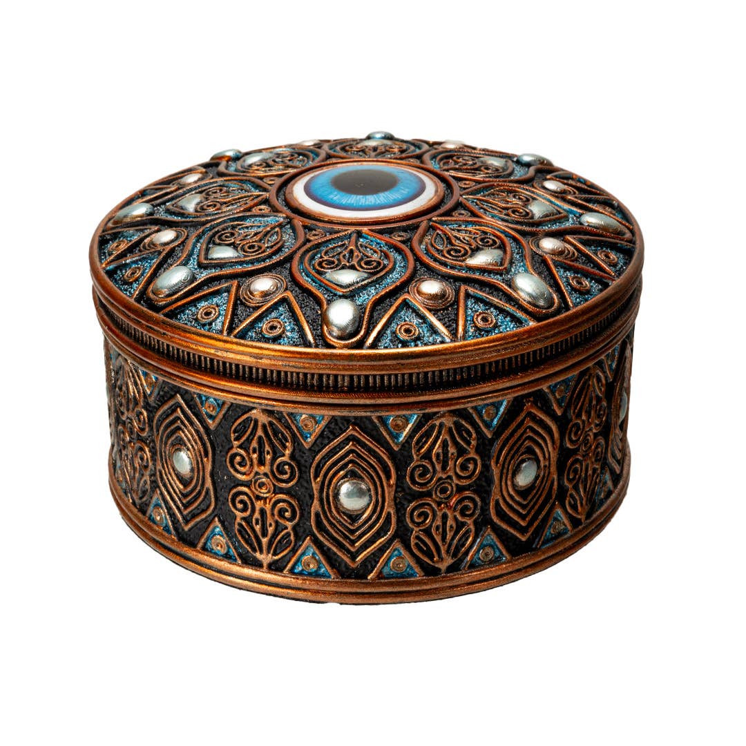 Evil Eye Round Trinket Box