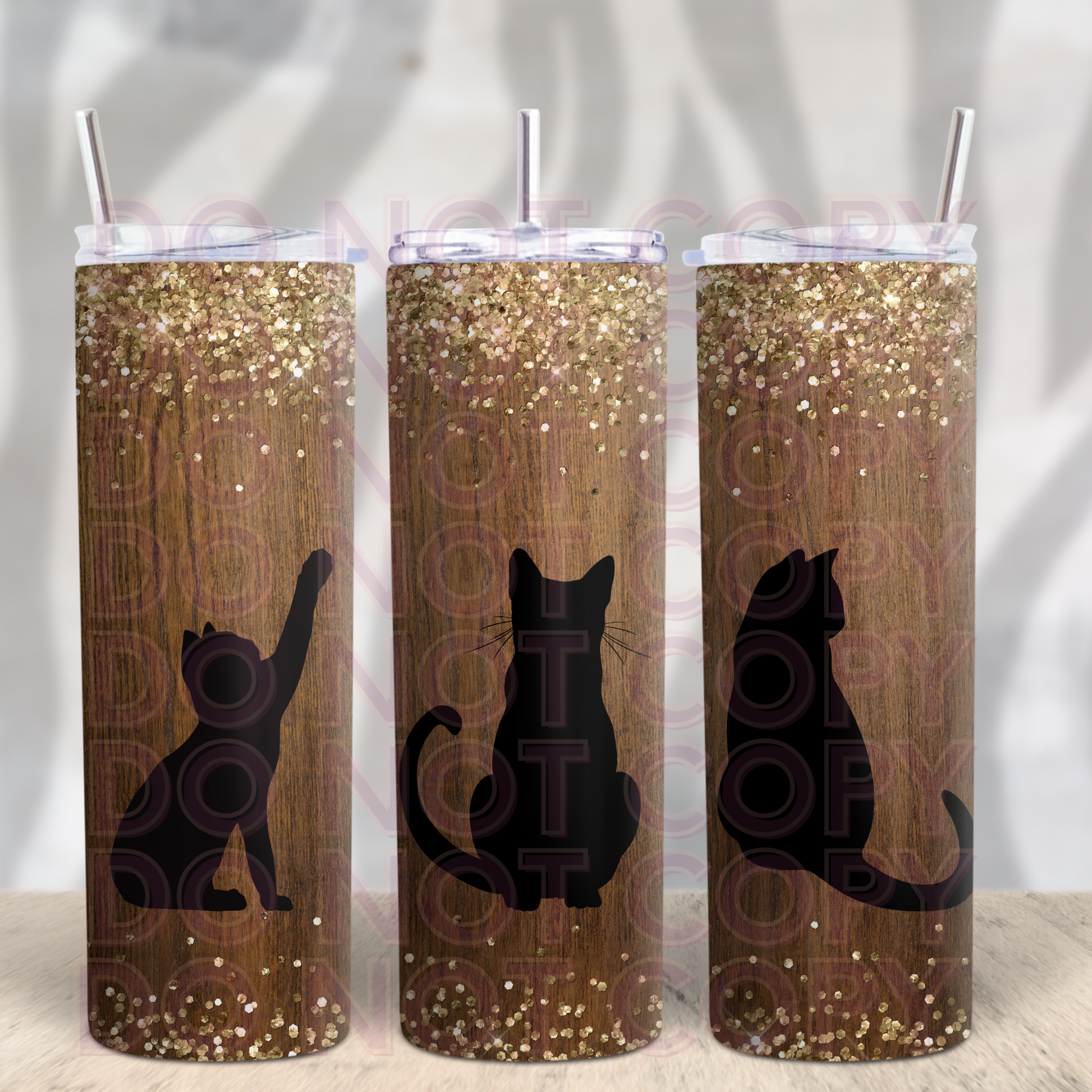 Woodgrain Cats 20oz Tumbler