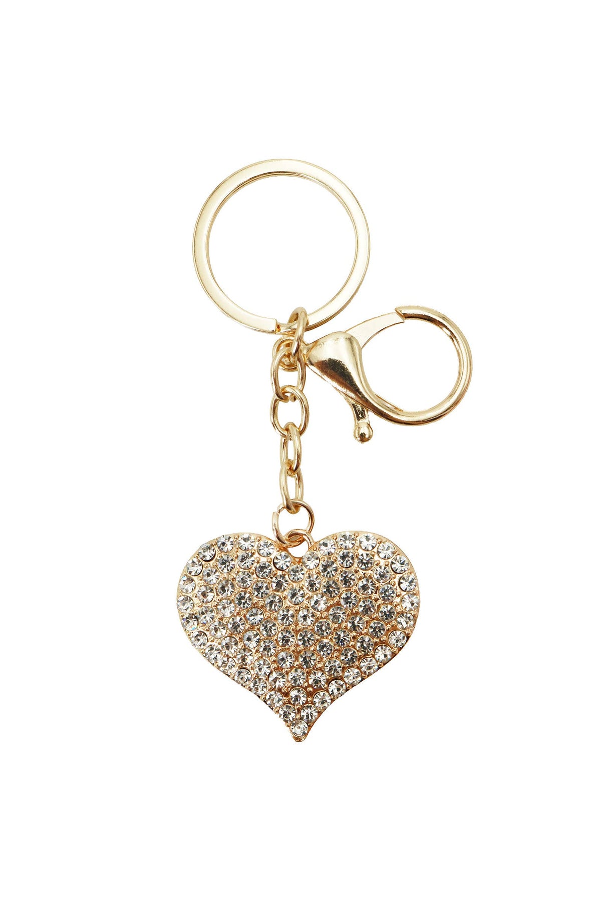 Bling Rhinestone Classic Heart Keychain