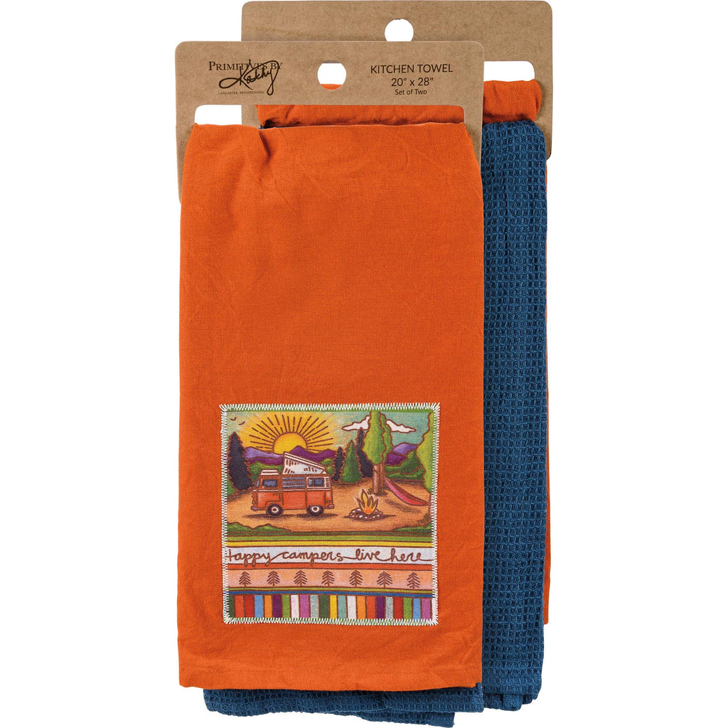 Happy Campers Live Here Kitchen Towel Set