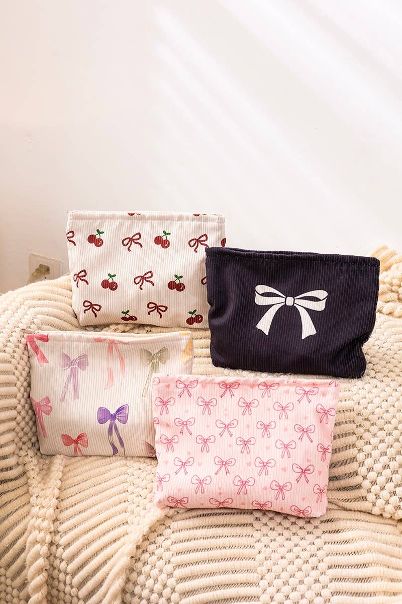 ,, SI-27948 Bowknot Pattern Makeup Cosmetic Clutch Bag