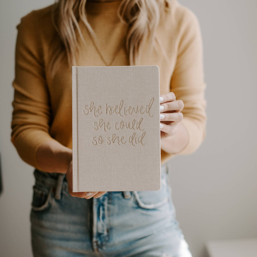 She Believed She Could - Fabric Journal