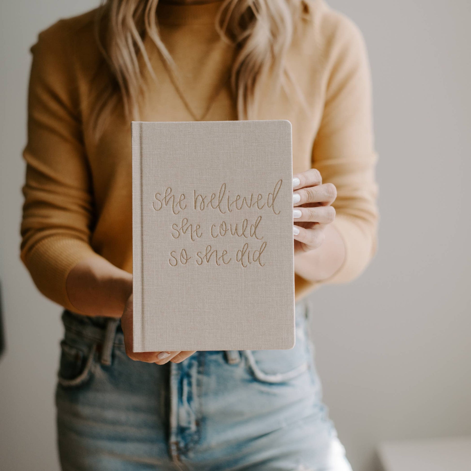 She Believed She Could - Fabric Journal