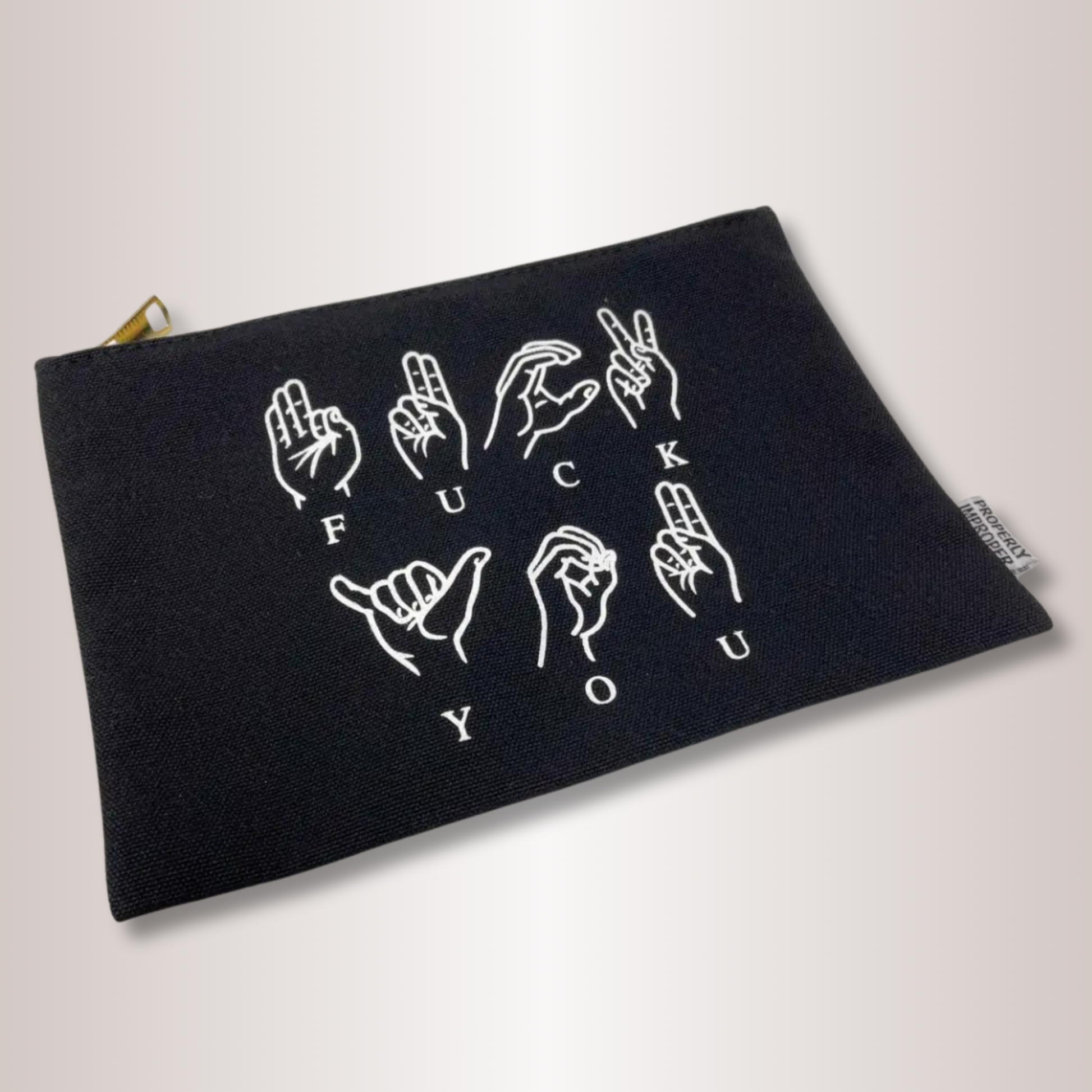 Sign Language (ASL) Fuck You Canvas Pouch