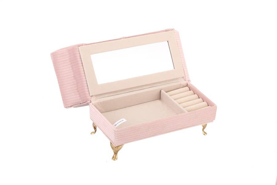 Ladies Antique Sofa Shaped Pink Jewelry Box
