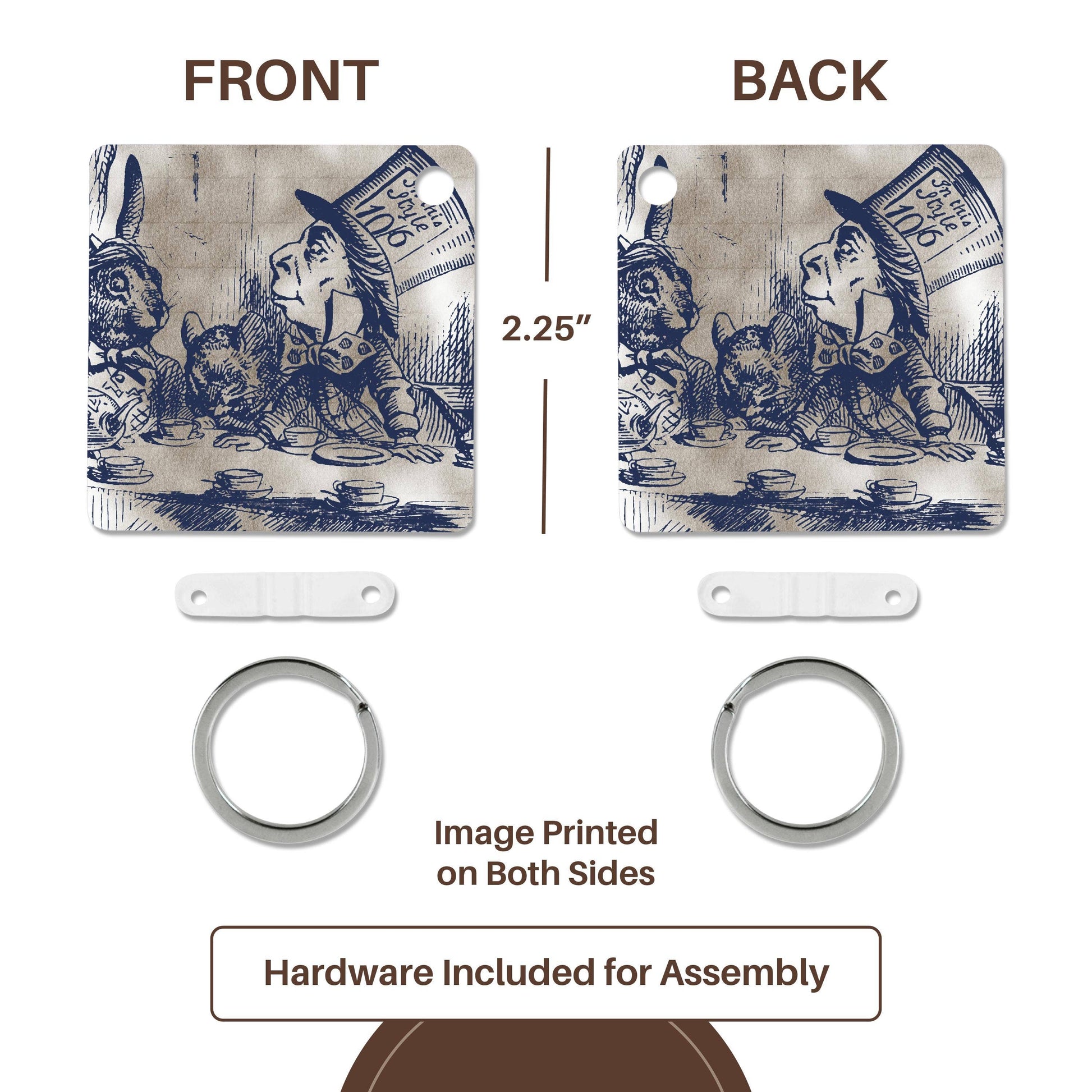 Mad Hatter Vintage Alice in Wonderland Tea Party, Key Chain