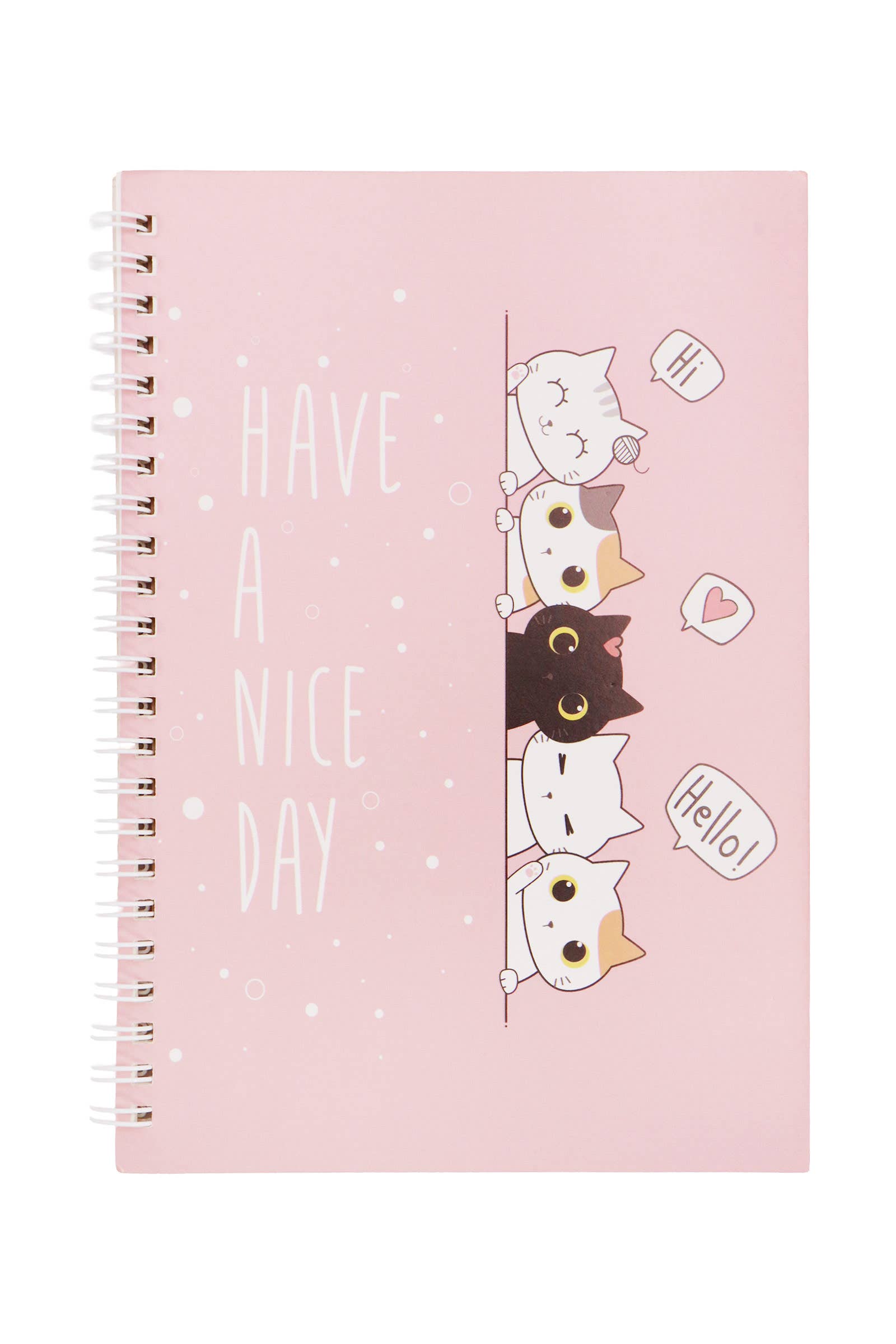 Cute Cat A5 Spiral Bound Notebook - 12 Pcs