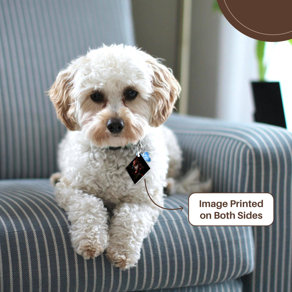 Steampunk owl sculpture with gears, mechanical parts, and glowing eyes, Keychain