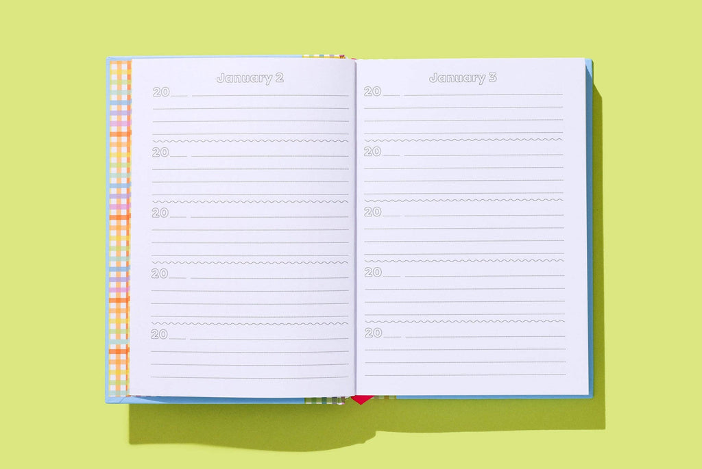 *ON SALE* Five Year Journal - Light Blue + Colorful Gingham