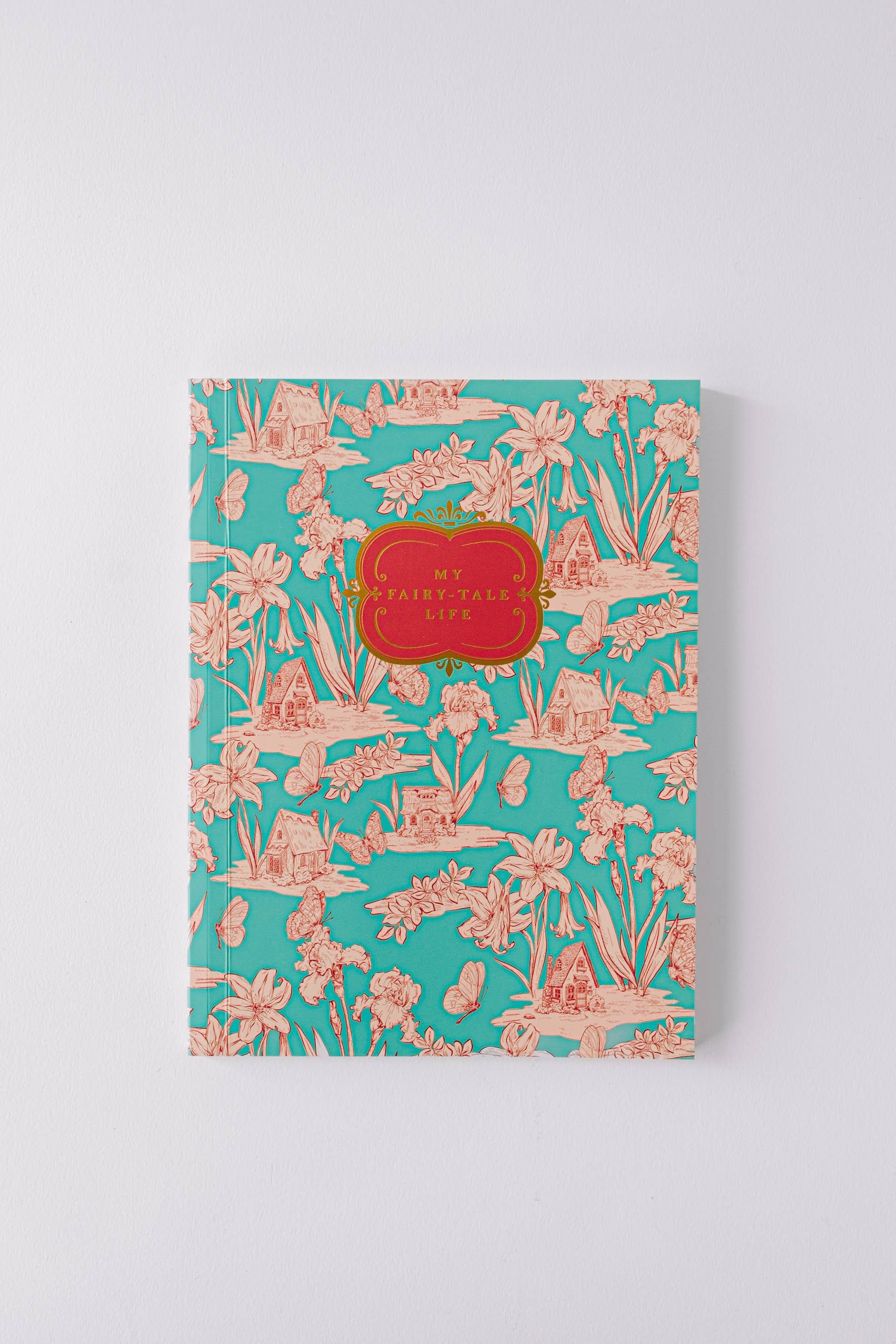 Fairy House Toile Softcover Notebook - Blue