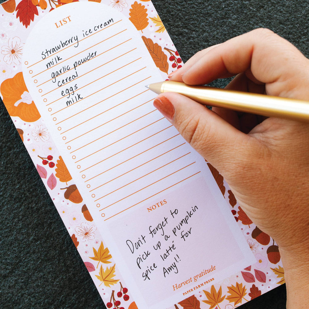 Pumpkin Patch Market List Notepad