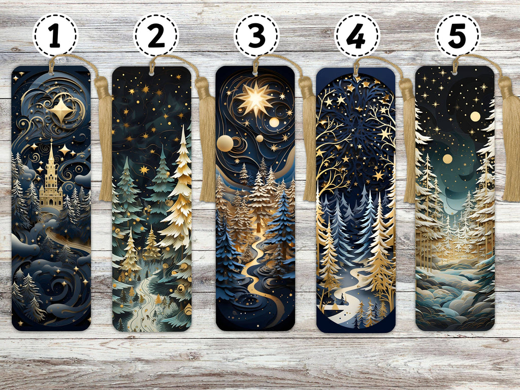 Winter Forest - Christmas Metal Bookmarks